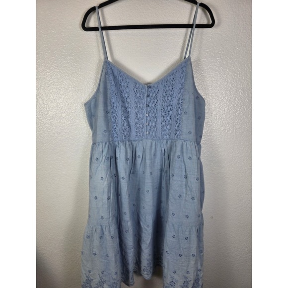 Levi's Dresses & Skirts - Levis Womens Blue Eyelet Lace Tiered Mini Dress XXL